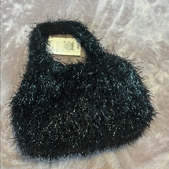 A New Day Black Fuzzy Mini Bag - Picture 2 of 3